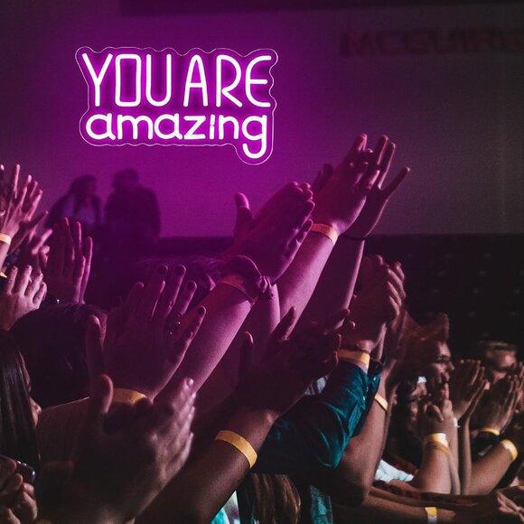 You Are Amazing Neon Sign,Pink Text You Are Amazing LED Neon Sign for Wall Decor - Picture 5 of 6